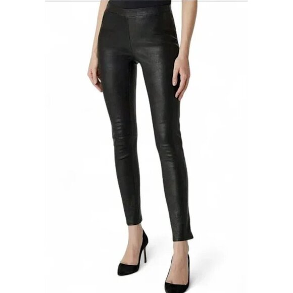 J Brand Pants - J BRAND BLACK LEATHER PLONGE LEGGINGS 29
